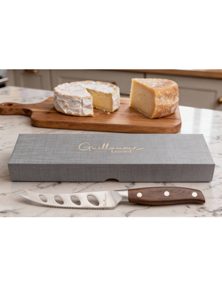 Cuchillo para queso Guillaume Leonard Cuistot 13cm acero inoxidable y sándalo rojo