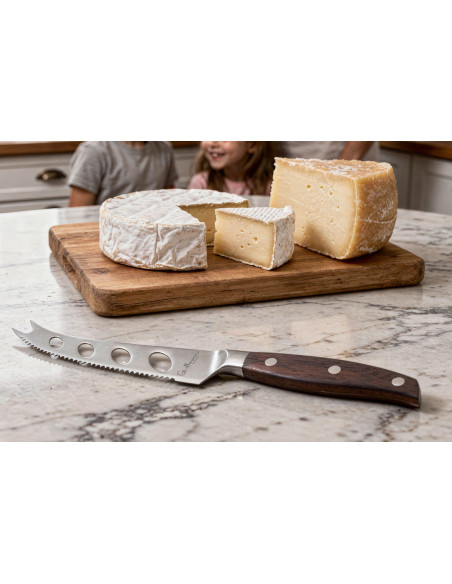 Faca para queijo Guillaume Leonard Cuistot 13cm em aço inoxidável e sândalo vermelho
