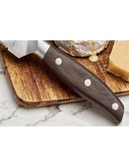Faca para queijo Guillaume Leonard Cuistot 13cm em aço inoxidável e sândalo vermelho