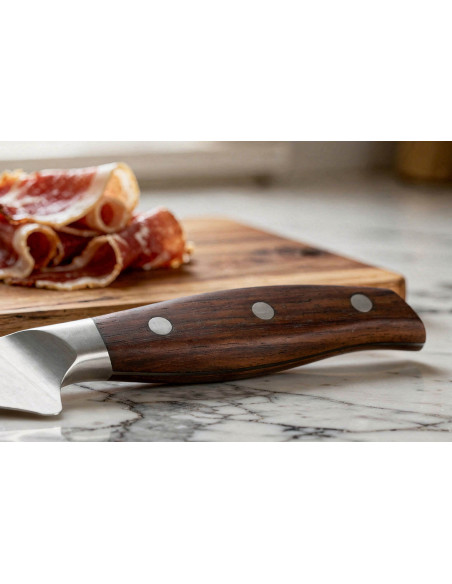 Coltello da prosciutto Guillaume Leonard Cuistot 25 cm in acciaio inox e legno di sandalo rosso