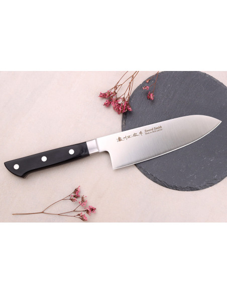 Pakkawood 17 cm Satake svart japansk santokukniv