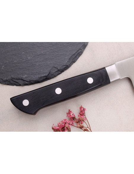 Coltello santoku giapponese Pakkawood 17 cm Satake nero