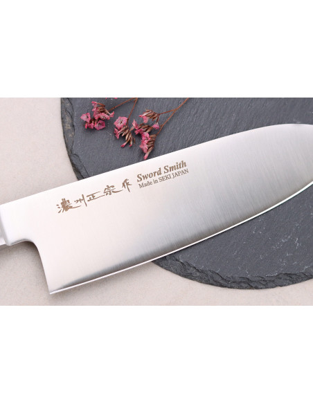Pakkawood 17cm Satake Preto Faca japonesa santoku