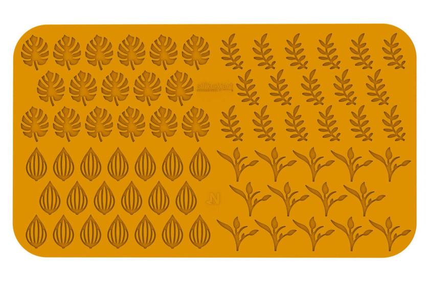 Professionelle Silikonform Silikomart Naturae Jardin 470x270mm 68 Blätter