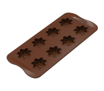 Silikomart silicone chocoladevorm 8 bloemen Ø38x12mm
