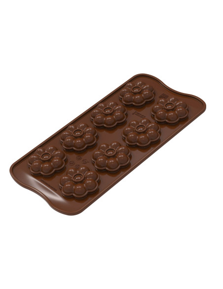 Silikomart silicone chocoladevorm 8 bloemen Ø38x12mm