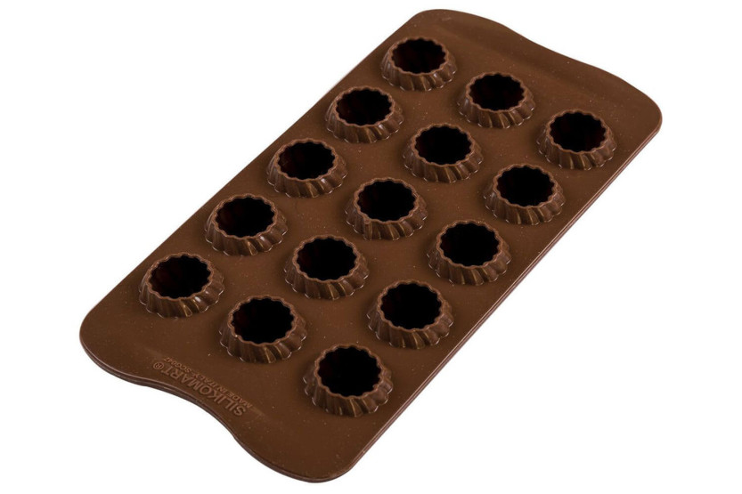 Ammattimainen silikonimuotti Silikomart Easy Choc Choco Flame 15 liekkiä