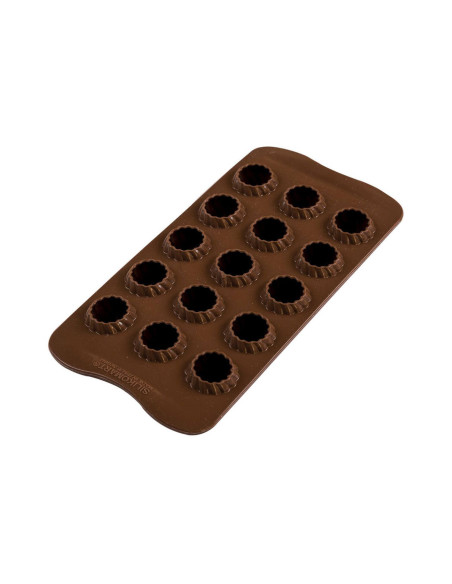Professionelle Silikonform Silikomart Easy Choc Choco Flame 15 Flammen