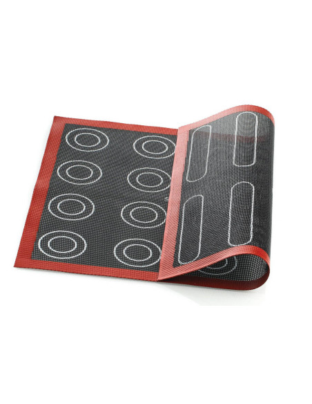 Silikomart tapete para hornear rayos y choux de silicona profesional y fibra de vidrio microperforada 30x40cm