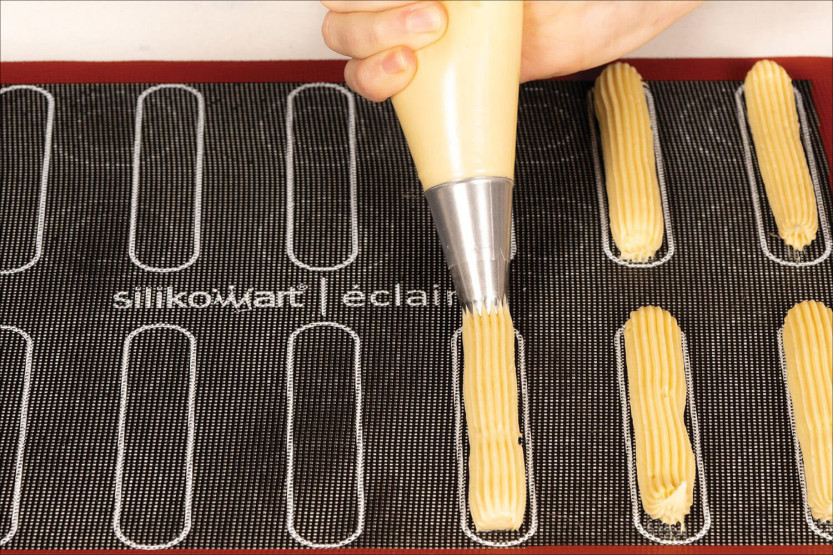 Silikomart tapete para hornear rayos y choux de silicona profesional y fibra de vidrio microperforada 30x40cm