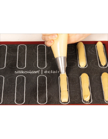 Silikomart tapete para hornear rayos y choux de silicona profesional y fibra de vidrio microperforada 30x40cm
