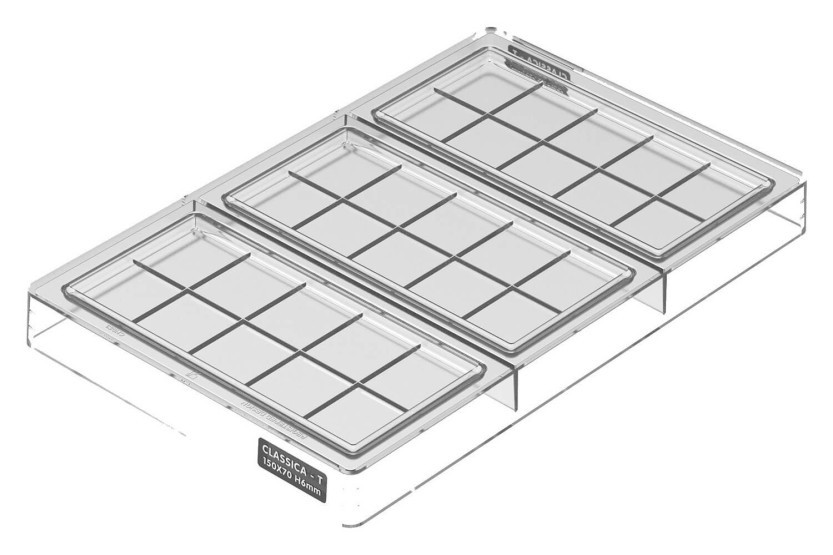 Silikomart Chocado Classica-T molde tritán profesional 3 tabletas de chocolate