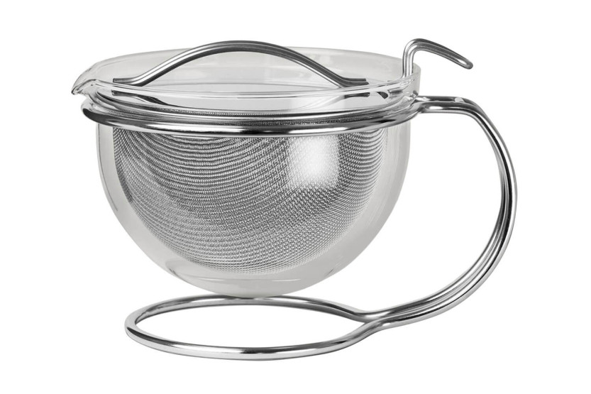 Mono Filio 0.6L teapot in borosilicate glass with 18/10 stainless steel stand