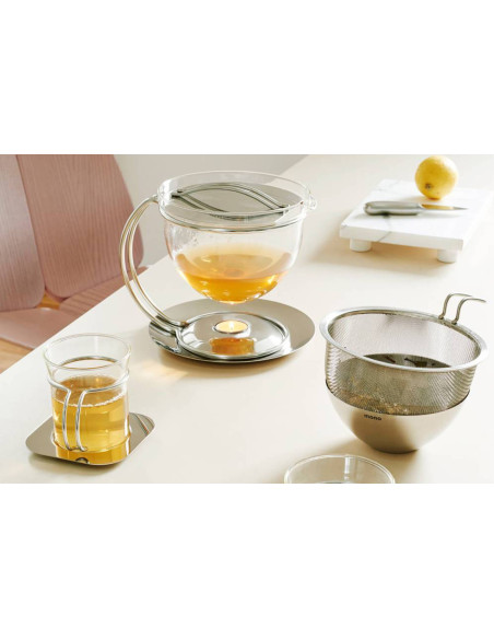 Mono Filio 0,6 liter theepot van borosilicaatglas met 18/10 roestvrijstalen voet