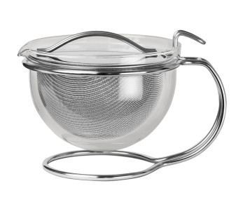 Teiera Mono Filio da 1,5 l in vetro borosilicato con supporto in acciaio inox 18/10