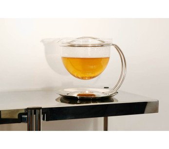Teekanne Mono Filio 1,5L aus Borosilikatglas mit Halterung aus Edelstahl 18/10 2