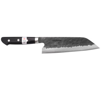 Coltello santoku giapponese Fujiwara Denka 18 cm fatto a mano