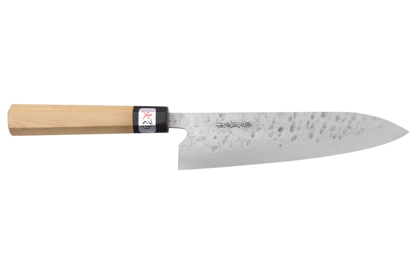 Cuchillo de cocinero japonés Fujiwara Maboroshi 21cm hecho a mano con mango de magnolia