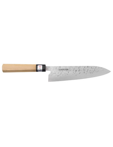 Faca de chef japonesa Fujiwara Maboroshi 21 cm feita à mão com cabo de magnólia