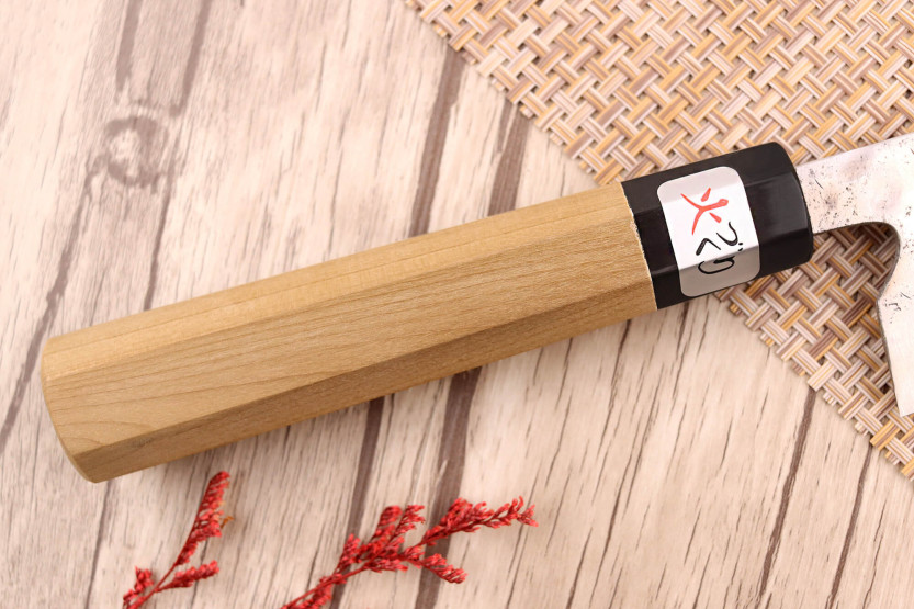 Faca de chef japonesa Fujiwara Maboroshi 21 cm feita à mão com cabo de magnólia