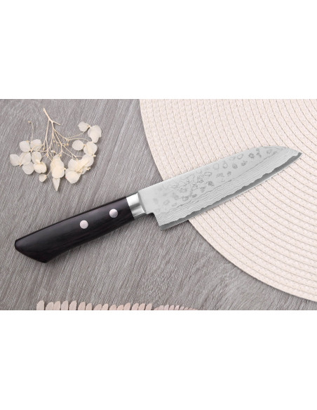 Masutani VG10 Damaskus 13cm handgjord japansk santoku ko-kniv