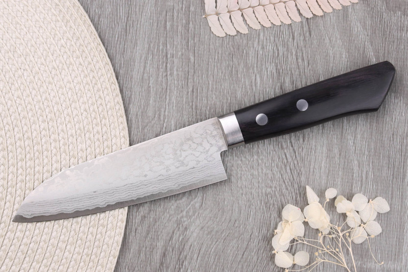 Cuchillo japonés santoku ko Masutani VG10 Damasco 13cm hecho a mano