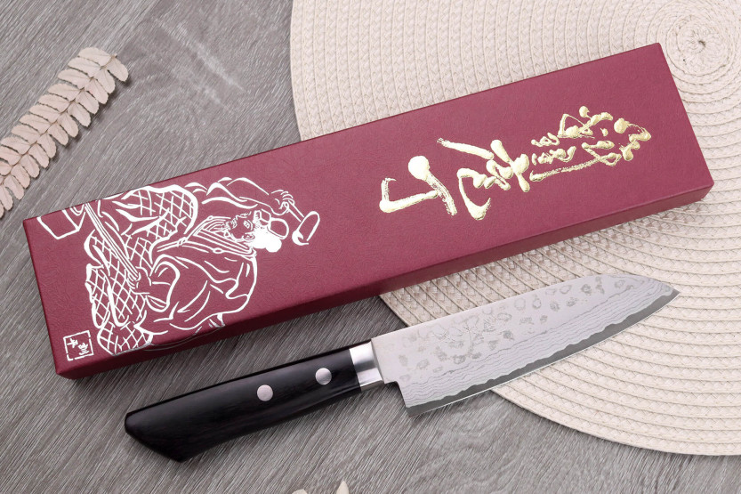 Masutani VG10 Damascus 13cm käsintehty japanilainen santoku ko veitsi