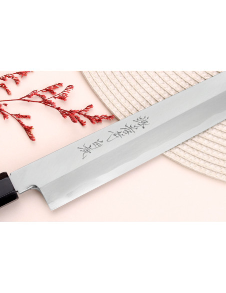 Sakai Takayuki Byakko 33cm käsintehty japanilainen yanagiba kiritsuke veitsi eebenpuu kahva + tuppi