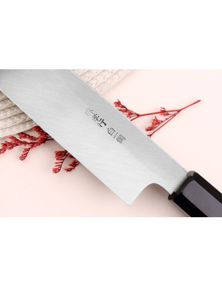 Japanisches Yanagiba-Kiritsuke-Messer 33cm Sakai Takayuki Byakko Griff aus Ebenholz + Etui