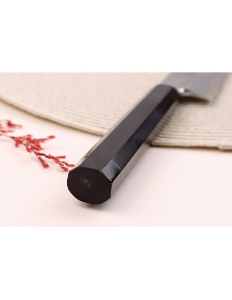 Sakai Takayuki Byakko 33cm cuchillo japonés hecho a mano yanagiba kiritsuke mango de ébano + funda