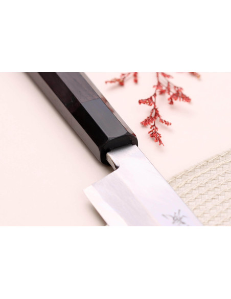 Sakai Takayuki Byakko 33 cm coltello giapponese yanagiba kiritsuke fatto a mano manico in ebano + fodero
