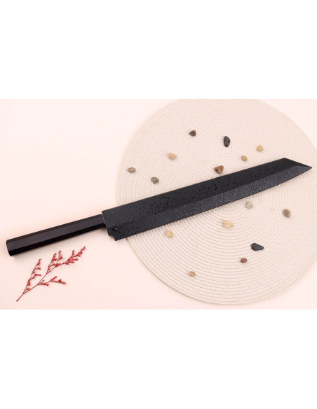Sakai Takayuki Byakko 33cm faca japonesa yanagiba kiritsuke artesanal cabo em ébano + bainha