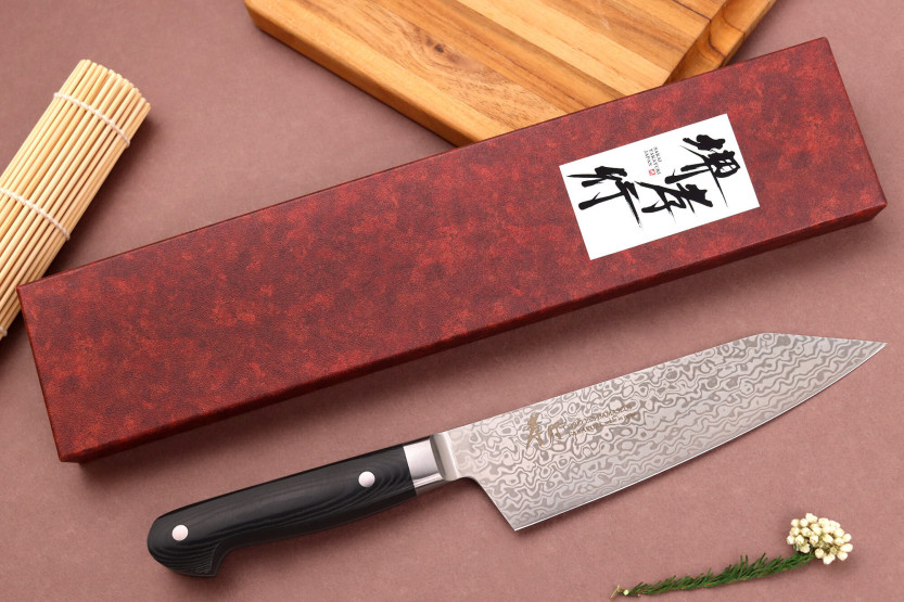 Santokumesser kiritsuke 16cm japanisch Sakai Takayuki Coreless Damascus