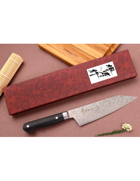 Santokumesser kiritsuke 16cm japanisch Sakai Takayuki Coreless Damascus
