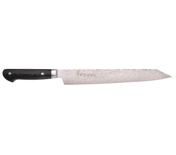 Cuchillo japonés sujihiki kiritsuke Sakai Takayuki Coreless Damascus 26cm
