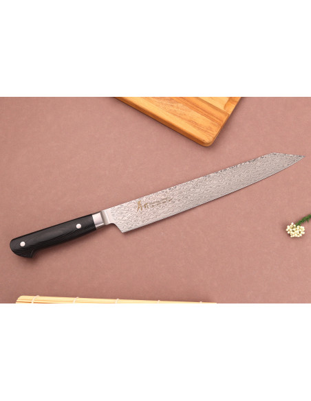 Sakai Takayuki Coreless Damascus Japanese sujihiki kiritsuke knife 26cm