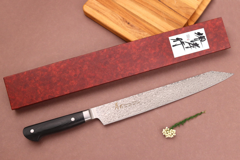 Sakai Takayuki Coreless Damascus sujihiki kiritsuke 26cm japanese knife