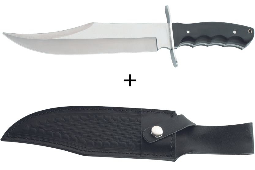 Cuchillo Herbertz Bowie 102325 24.8cm hoja mango de pakka + funda de cuero