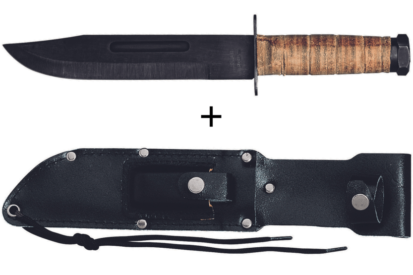 Herbertz 101018 Bowie mes 18cm lemmet leren handvat + leren schede + wetsteen