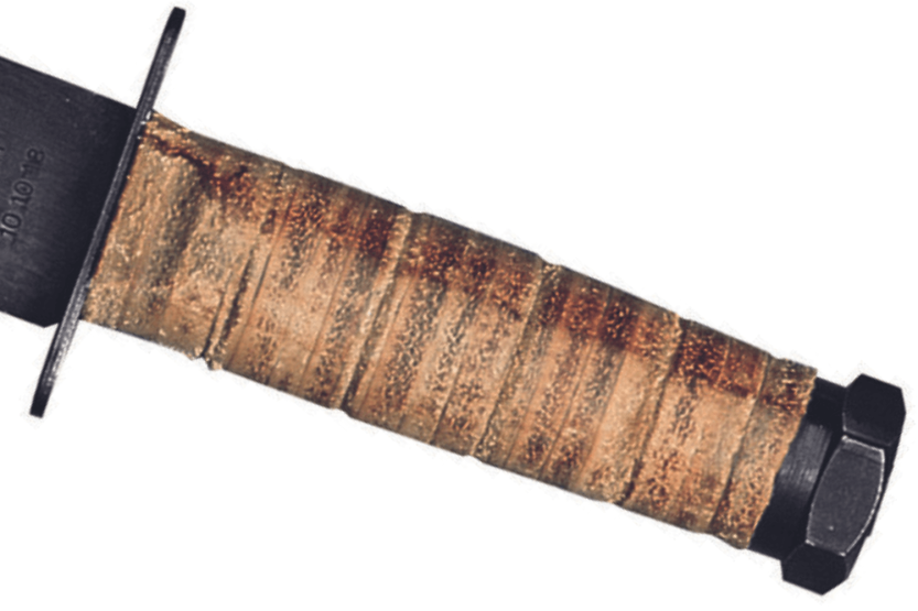 Herbertz Bowie knife 101018 18cm blade leather handle + leather sheath + whetstone