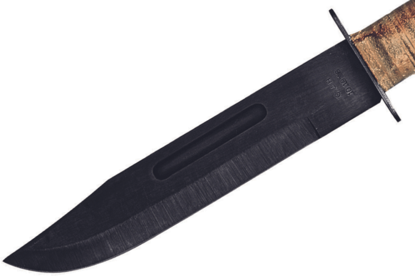 Herbertz 101018 Cuchillo Bowie 18cm hoja mango cuero + funda cuero + piedra afilar