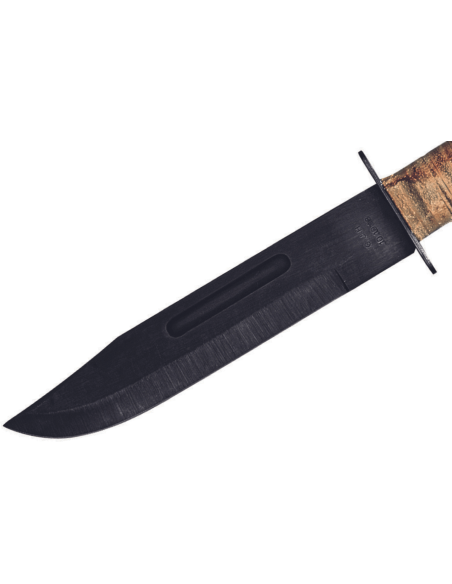 Herbertz 101018 Cuchillo Bowie 18cm hoja mango cuero + funda cuero + piedra afilar