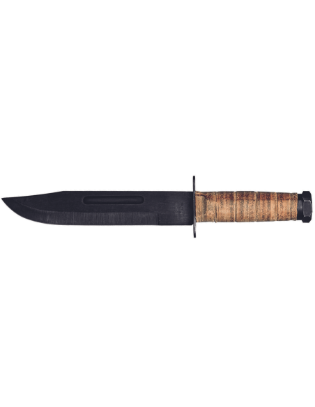 Herbertz 101018 Coltello Bowie lama 18 cm manico in pelle + fodero in pelle + pietra per affilatura