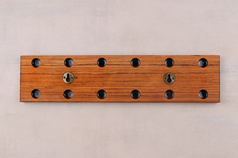 Essences Creations 42cm flamed ovangkol wood bar magnet - 6 places - N°2