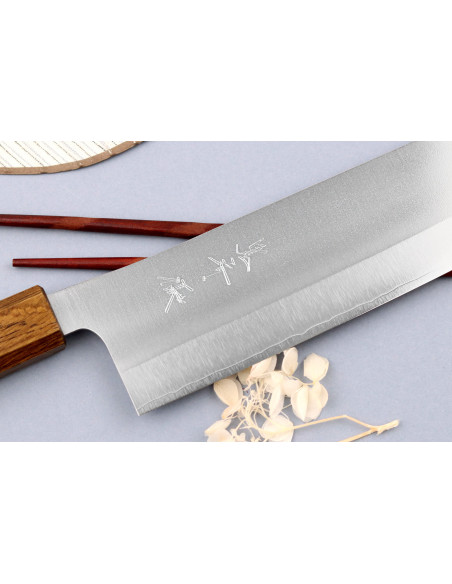 16,5cm nakiri knife handmade japanese Yu Kurosaki Gekko San Maï