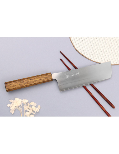 16,5cm nakiri knife handmade japanese Yu Kurosaki Gekko San Maï