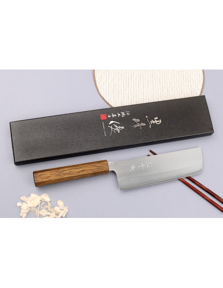 Yu Kurosaki Gekko San Maï 16,5cm Japans handgemaakt nakiri mes