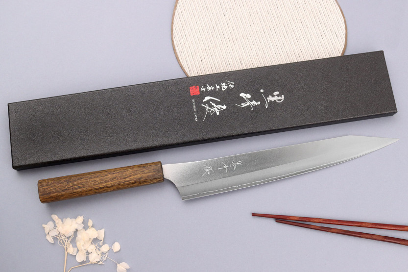 Yu Kurosaki Gekko San Maï 27cm sujihiki japans handgemaakt mes