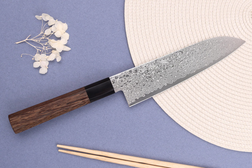 Santokumesser 18cm japanisch Sakai Takayuki Ginga damast