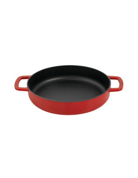 Combekk rood geëmailleerde gietijzeren Sous-chef koekenpan